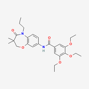 molecular formula C27H36N2O6 B2741111 N-(3,3-dimethyl-4-oxo-5-propyl-2,3,4,5-tetrahydro-1,5-benzoxazepin-8-yl)-3,4,5-triethoxybenzamide CAS No. 921567-23-9