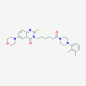 3-{6-[4-(2,3-Dimethylphenyl)piperazin-1-yl]-6-oxohexyl}-6-(morpholin-4-yl)-2-sulfanylidene-1,2,3,4-tetrahydroquinazolin-4-one