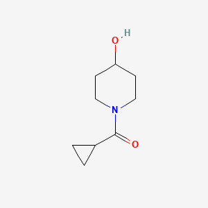 molecular formula C9H15NO2 B2741121 1-Cyclopropanecarbonyl-4-hydroxypiperidine CAS No. 130311-91-0
