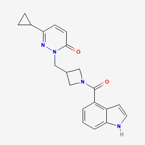 molecular formula C20H20N4O2 B2741128 6-cyclopropyl-2-{[1-(1H-indole-4-carbonyl)azetidin-3-yl]methyl}-2,3-dihydropyridazin-3-one CAS No. 2202421-95-0
