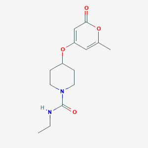 molecular formula C14H20N2O4 B2741173 N-ethyl-4-((6-methyl-2-oxo-2H-pyran-4-yl)oxy)piperidine-1-carboxamide CAS No. 1787881-08-6