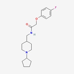 molecular formula C19H27FN2O2 B2741185 N-[(1-cyclopentylpiperidin-4-yl)methyl]-2-(4-fluorophenoxy)acetamide CAS No. 953932-60-0