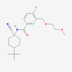 molecular formula C22H31FN2O3 B2741202 N-(4-tert-butyl-1-cyanocyclohexyl)-4-fluoro-3-[(2-methoxyethoxy)methyl]benzamide CAS No. 1795298-99-5