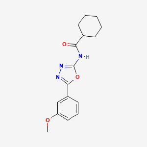 molecular formula C16H19N3O3 B2741233 N-[5-(3-methoxyphenyl)-1,3,4-oxadiazol-2-yl]cyclohexanecarboxamide CAS No. 865286-32-4