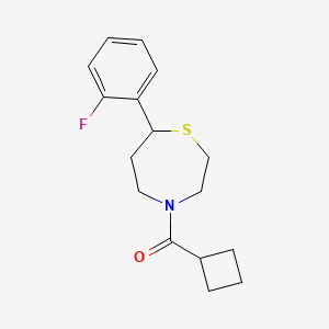 molecular formula C16H20FNOS B2741239 Cyclobutyl(7-(2-fluorophenyl)-1,4-thiazepan-4-yl)methanone CAS No. 1706056-25-8