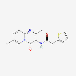 molecular formula C16H15N3O2S B2741247 N-(2,7-dimethyl-4-oxo-4H-pyrido[1,2-a]pyrimidin-3-yl)-2-(thiophen-2-yl)acetamide CAS No. 946234-84-0