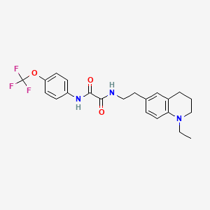 molecular formula C22H24F3N3O3 B2741268 N-[2-(1-ethyl-1,2,3,4-tetrahydroquinolin-6-yl)ethyl]-N'-[4-(trifluoromethoxy)phenyl]ethanediamide CAS No. 955610-34-1