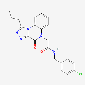 molecular formula C21H20ClN5O2 B2741269 N-(4-chlorobenzyl)-2-(4-oxo-1-propyl[1,2,4]triazolo[4,3-a]quinoxalin-5(4H)-yl)acetamide CAS No. 1260912-98-8