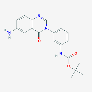 molecular formula C19H20N4O3 B2741274 tert-butyl N-[3-(6-amino-4-oxo-3,4-dihydroquinazolin-3-yl)phenyl]carbamate CAS No. 2243512-04-9