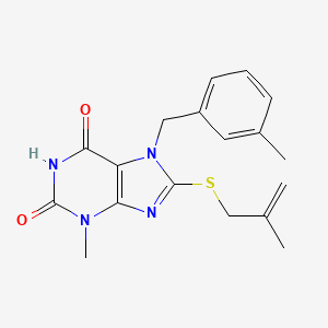 3-methyl-8-((2-methylallyl)thio)-7-(3-methylbenzyl)-1H-purine-2,6(3H,7H)-dione