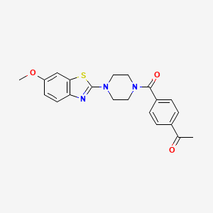 1-(4-(4-(6-Methoxybenzo[d]thiazol-2-yl)piperazine-1-carbonyl)phenyl)ethanone