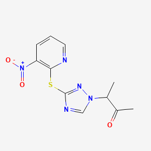 3-(3-((3-Nitro-2-pyridinyl)sulfanyl)-1H-1,2,4-triazol-1-yl)-2-butanone