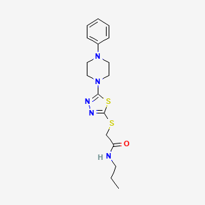 2-((5-(4-phenylpiperazin-1-yl)-1,3,4-thiadiazol-2-yl)thio)-N-propylacetamide