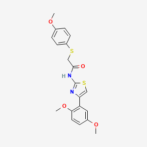 molecular formula C20H20N2O4S2 B2741287 N-(4-(2,5-dimethoxyphenyl)thiazol-2-yl)-2-((4-methoxyphenyl)thio)acetamide CAS No. 941901-42-4
