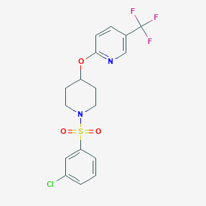 2-((1-((3-Chlorophenyl)sulfonyl)piperidin-4-yl)oxy)-5-(trifluoromethyl)pyridine