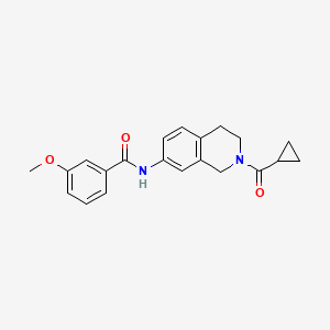 molecular formula C21H22N2O3 B2741301 N-(2-(cyclopropanecarbonyl)-1,2,3,4-tetrahydroisoquinolin-7-yl)-3-methoxybenzamide CAS No. 955644-43-6