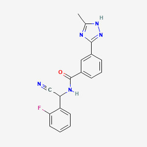 molecular formula C18H14FN5O B2741311 N-[Cyano-(2-fluorophenyl)methyl]-3-(5-methyl-1H-1,2,4-triazol-3-yl)benzamide CAS No. 1436258-37-5