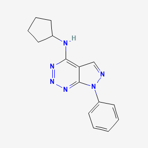 molecular formula C15H16N6 B2741316 N-cyclopentyl-7-phenyl-7H-pyrazolo[3,4-d][1,2,3]triazin-4-amine CAS No. 1257548-41-6
