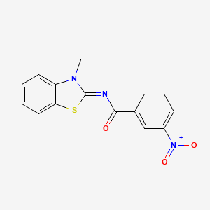 molecular formula C15H11N3O3S B2741323 N-[(2Z)-3-methyl-2,3-dihydro-1,3-benzothiazol-2-ylidene]-3-nitrobenzamide CAS No. 313404-44-3
