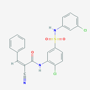 (Z)-N-[2-Chloro-5-[(3-chlorophenyl)sulfamoyl]phenyl]-2-cyano-3-phenylprop-2-enamide
