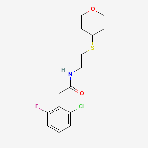 2-(2-chloro-6-fluorophenyl)-N-(2-((tetrahydro-2H-pyran-4-yl)thio)ethyl)acetamide