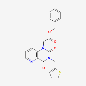 molecular formula C21H17N3O4S B2741377 benzyl 2-(2,4-dioxo-3-(thiophen-2-ylmethyl)-3,4-dihydropyrido[3,2-d]pyrimidin-1(2H)-yl)acetate CAS No. 955524-05-7