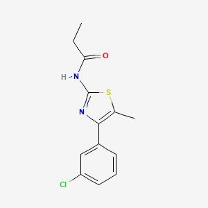 molecular formula C13H13ClN2OS B2741418 N-[4-(3-chlorophenyl)-5-methyl-1,3-thiazol-2-yl]propanamide CAS No. 773860-65-4
