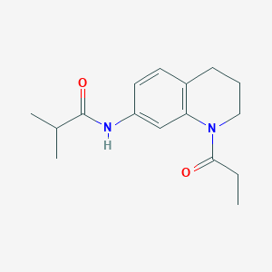 molecular formula C16H22N2O2 B2741428 N-(1-propionyl-1,2,3,4-tetrahydroquinolin-7-yl)isobutyramide CAS No. 946219-92-7