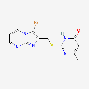 B2741449 2-[(3-bromo-2-imidazo[1,2-a]pyrimidinyl)methylthio]-6-methyl-1H-pyrimidin-4-one CAS No. 301860-92-4