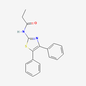 molecular formula C18H16N2OS B2741484 N-[(2Z)-4,5-diphenyl-2,3-dihydro-1,3-thiazol-2-ylidene]propanamide CAS No. 313660-07-0