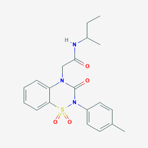 molecular formula C20H23N3O4S B2741488 N-(butan-2-yl)-2-[2-(4-methylphenyl)-1,1,3-trioxo-3,4-dihydro-2H-1lambda6,2,4-benzothiadiazin-4-yl]acetamide CAS No. 899976-77-3