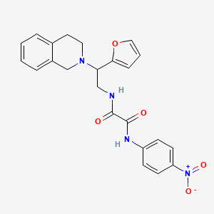 molecular formula C23H22N4O5 B2741505 N1-(2-(3,4-dihydroisoquinolin-2(1H)-yl)-2-(furan-2-yl)ethyl)-N2-(4-nitrophenyl)oxalamide CAS No. 906159-59-9