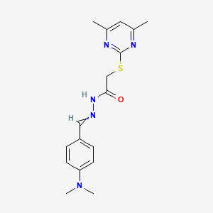 molecular formula C17H21N5OS B2741507 N'-(4-(dimethylamino)benzylidene)-2-((4,6-dimethylpyrimidin-2-yl)thio)acetohydrazide CAS No. 305354-33-0