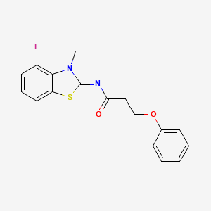 molecular formula C17H15FN2O2S B2741527 N-[(2Z)-4-fluoro-3-methyl-2,3-dihydro-1,3-benzothiazol-2-ylidene]-3-phenoxypropanamide CAS No. 868375-09-1