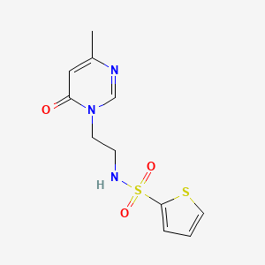 molecular formula C11H13N3O3S2 B2741565 N-(2-(4-methyl-6-oxopyrimidin-1(6H)-yl)ethyl)thiophene-2-sulfonamide CAS No. 1421516-13-3