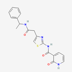 2-oxo-N-(4-(2-oxo-2-((1-phenylethyl)amino)ethyl)thiazol-2-yl)-1,2-dihydropyridine-3-carboxamide
