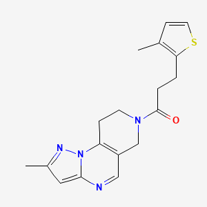 1-(2-methyl-8,9-dihydropyrazolo[1,5-a]pyrido[3,4-e]pyrimidin-7(6H)-yl)-3-(3-methylthiophen-2-yl)propan-1-one