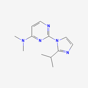 molecular formula C12H17N5 B2741599 N,N-dimethyl-2-[2-(propan-2-yl)-1H-imidazol-1-yl]pyrimidin-4-amine CAS No. 2320514-06-3