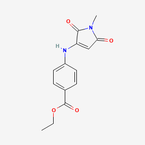 molecular formula C14H14N2O4 B2741602 ethyl 4-[(1-methyl-2,5-dioxo-2,5-dihydro-1H-pyrrol-3-yl)amino]benzoate CAS No. 921447-07-6