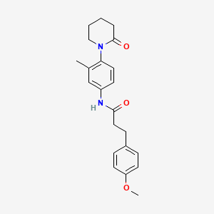 molecular formula C22H26N2O3 B2741609 3-(4-methoxyphenyl)-N-[3-methyl-4-(2-oxopiperidin-1-yl)phenyl]propanamide CAS No. 923081-92-9
