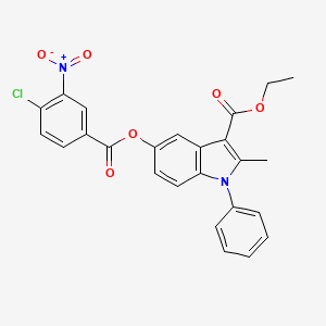 molecular formula C25H19ClN2O6 B2741610 ethyl 5-(4-chloro-3-nitrobenzoyloxy)-2-methyl-1-phenyl-1H-indole-3-carboxylate CAS No. 391862-08-1