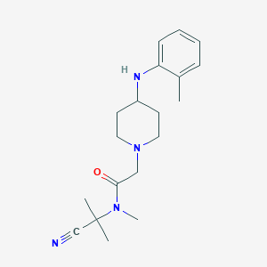 molecular formula C19H28N4O B2741611 N-(1-cyano-1-methylethyl)-N-methyl-2-{4-[(2-methylphenyl)amino]piperidin-1-yl}acetamide CAS No. 1252550-59-6