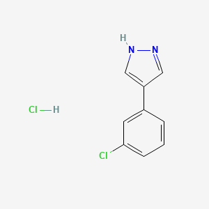 molecular formula C9H8Cl2N2 B2741613 4-(3-chlorophenyl)-1H-pyrazole hydrochloride CAS No. 2247103-69-9
