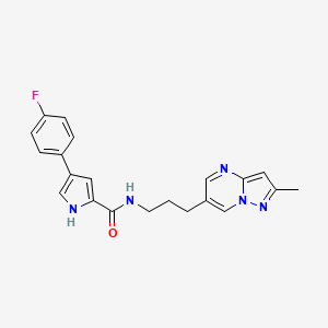 molecular formula C21H20FN5O B2741641 4-(4-fluorophenyl)-N-(3-(2-methylpyrazolo[1,5-a]pyrimidin-6-yl)propyl)-1H-pyrrole-2-carboxamide CAS No. 1797982-12-7