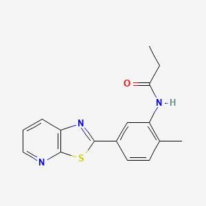 molecular formula C16H15N3OS B2741643 N-(2-Methyl-5-{[1,3]thiazolo[5,4-B]pyridin-2-YL}phenyl)propanamide CAS No. 863593-88-8