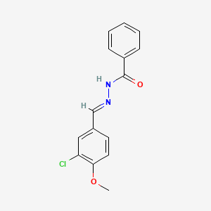 molecular formula C15H13ClN2O2 B2741648 N'-[(1E)-(3-chloro-4-methoxyphenyl)methylidene]benzohydrazide CAS No. 342002-68-0