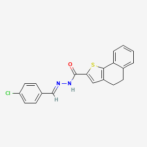 molecular formula C20H15ClN2OS B2741653 N'-[(E)-(4-chlorophenyl)methylidene]-4,5-dihydronaphtho[1,2-b]thiophene-2-carbohydrazide CAS No. 478033-51-1