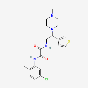 molecular formula C20H25ClN4O2S B2741657 N'-(5-chloro-2-methylphenyl)-N-[2-(4-methylpiperazin-1-yl)-2-(thiophen-3-yl)ethyl]ethanediamide CAS No. 946247-61-6