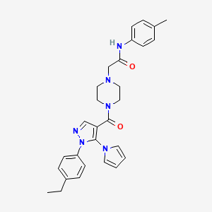 2-(4-{[1-(4-ethylphenyl)-5-(1H-pyrrol-1-yl)-1H-pyrazol-4-yl]carbonyl}piperazin-1-yl)-N-(4-methylphenyl)acetamide