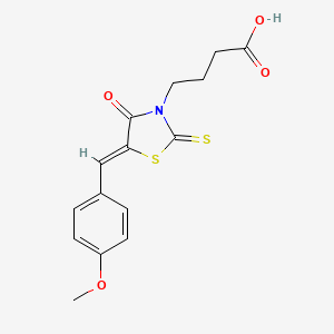 4-[(5Z)-5-[(4-methoxyphenyl)methylidene]-4-oxo-2-sulfanylidene-1,3-thiazolidin-3-yl]butanoic acid